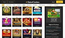 The InterCasino homepage