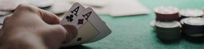 Poker Chips and Cards are Placed on the Table.